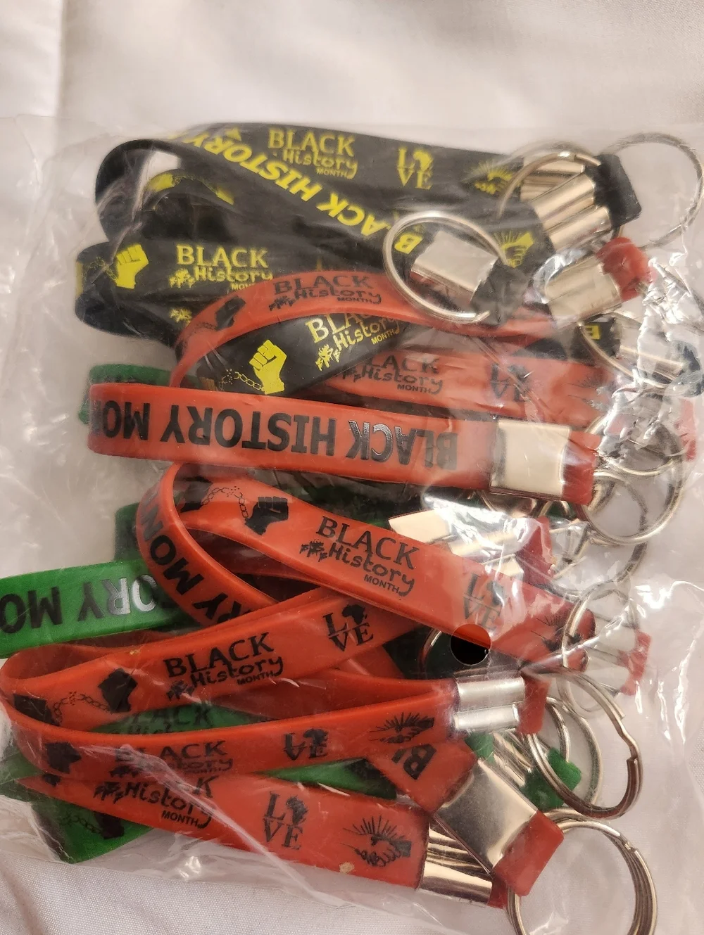 Pack Of Black History Month Silicon Keychains - Unbranded